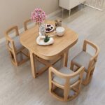 table karachi 90×90cm avec 4 chaises en bois