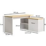bureau jonava 140×60cm avec Retour