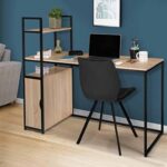 bureau Moscow 130×50cm avec étagère n Metal et Bois