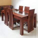 table turin en massif avec 6 chaises 160 / 80 cm