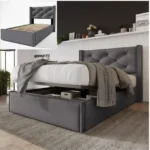 Chambre Monza, Lit tapissé enfant avec coffre 200/90