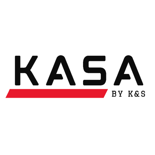 KASA logo with a red accent on a white background