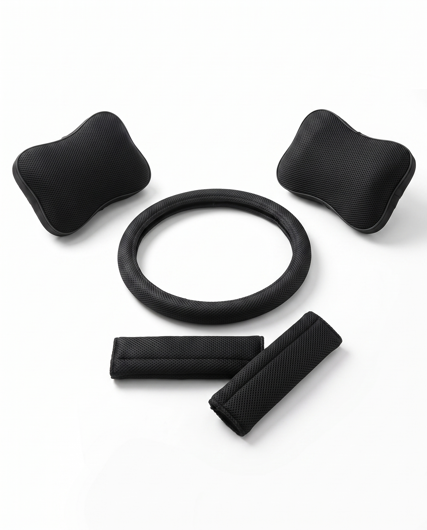 Ensemble Accessoires Intérieur Voiture 7 Pièces – Housses de Siège, Couvre-Volant, Appuie-Tête & Protèges Ceinture