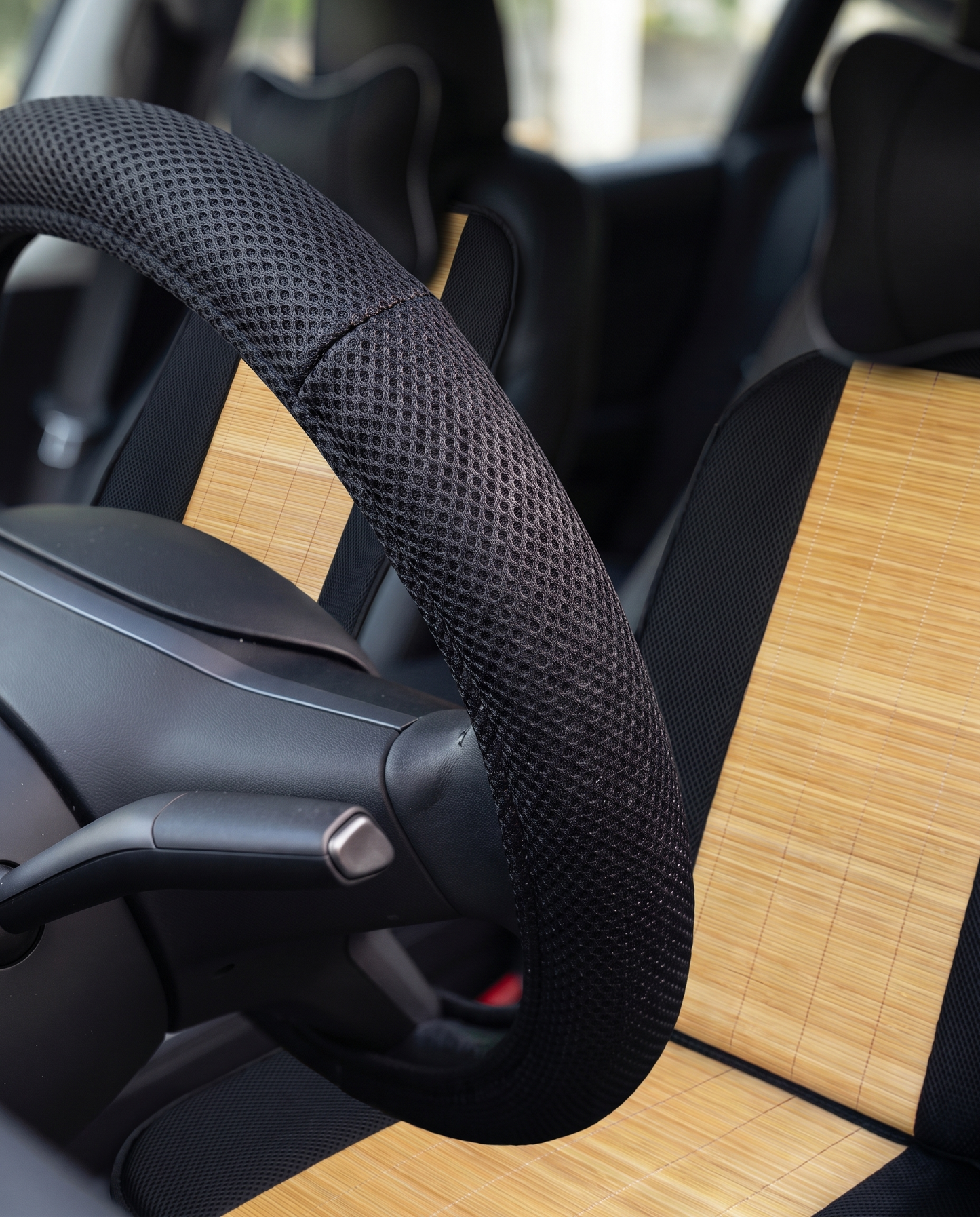 Ensemble Accessoires Intérieur Voiture 7 Pièces – Housses de Siège, Couvre-Volant, Appuie-Tête & Protèges Ceinture
